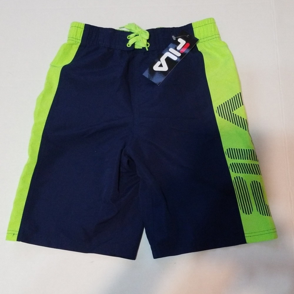 Fila Boys/Kids Blue Beach Shorts sz 10/12 NWT
